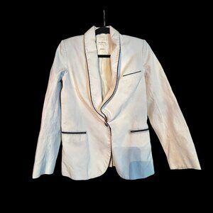 Elizabeth Cream Black Corduroy Blazer Small